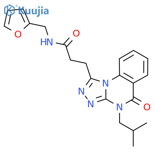 N-(furan-2-yl)methyl-3-4-(2-methylpropyl)-5-oxo-4H,5H-1,2,4triazolo4,3-aquinazolin-1-ylpropanamide structure