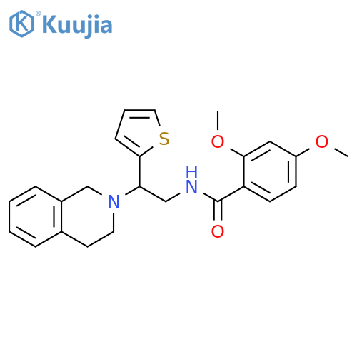2,4-dimethoxy-N-2-(1,2,3,4-tetrahydroisoquinolin-2-yl)-2-(thiophen-2-yl)ethylbenzamide structure