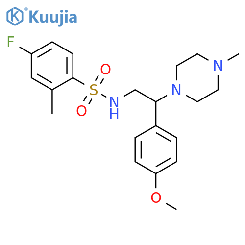 4-fluoro-N-2-(4-methoxyphenyl)-2-(4-methylpiperazin-1-yl)ethyl-2-methylbenzene-1-sulfonamide structure