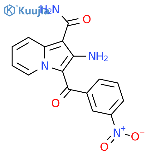 2-Amino-3-(3-nitrobenzoyl)indolizine-1-carboxamide structure