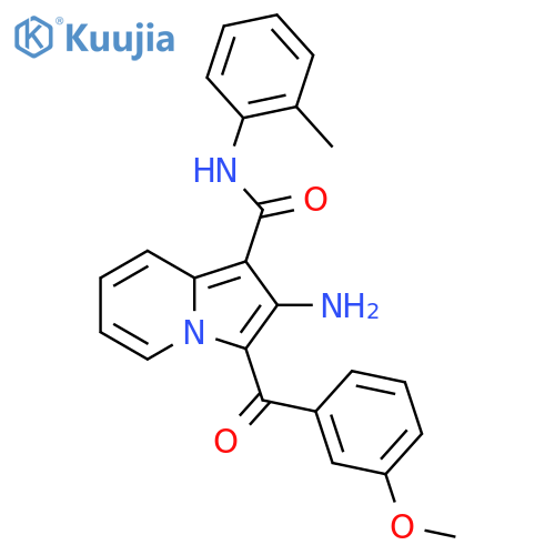 2-amino-3-(3-methoxybenzoyl)-N-(2-methylphenyl)indolizine-1-carboxamide structure