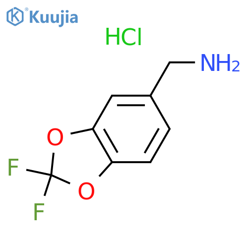 (2,2-difluoro-1,3-dioxaindan-5-yl)methanamine hydrochloride structure
