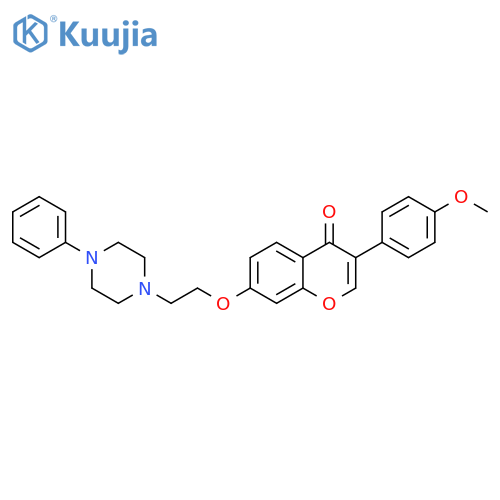 3-(4-methoxyphenyl)-7-2-(4-phenylpiperazin-1-yl)ethoxy-4H-chromen-4-one structure