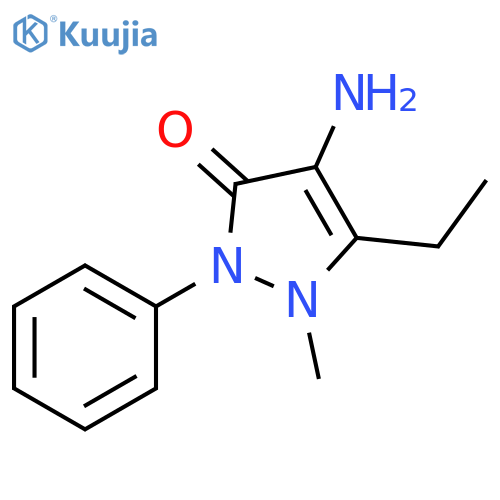 4-amino-5-ethyl-1-methyl-2-phenyl-2,3-dihydro-1H-pyrazol-3-one structure