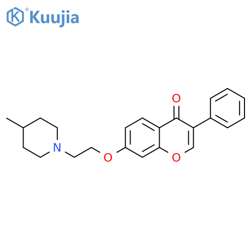 7-2-(4-methylpiperidin-1-yl)ethoxy-3-phenyl-4H-chromen-4-one structure