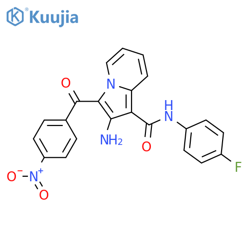 2-amino-N-(4-fluorophenyl)-3-(4-nitrobenzoyl)indolizine-1-carboxamide structure
