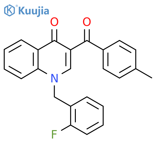 1-(2-fluorophenyl)methyl-3-(4-methylbenzoyl)-1,4-dihydroquinolin-4-one structure