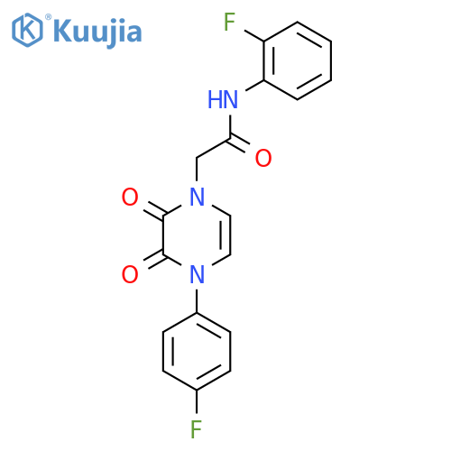N-(2-fluorophenyl)-2-4-(4-fluorophenyl)-2,3-dioxo-1,2,3,4-tetrahydropyrazin-1-ylacetamide structure