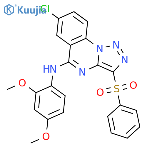 3-(benzenesulfonyl)-7-chloro-N-(2,4-dimethoxyphenyl)-1,2,3triazolo1,5-aquinazolin-5-amine structure