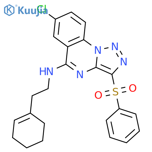3-(benzenesulfonyl)-7-chloro-N-2-(cyclohex-1-en-1-yl)ethyl-1,2,3triazolo1,5-aquinazolin-5-amine structure