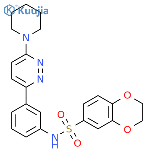 N-{3-6-(piperidin-1-yl)pyridazin-3-ylphenyl}-2,3-dihydro-1,4-benzodioxine-6-sulfonamide structure