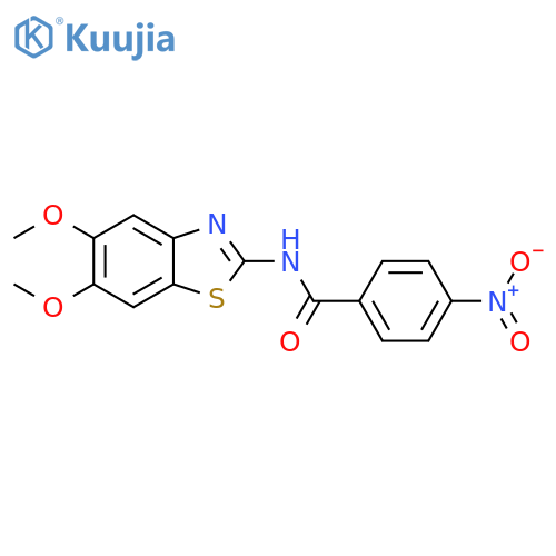 N-(5,6-dimethoxy-1,3-benzothiazol-2-yl)-4-nitrobenzamide structure