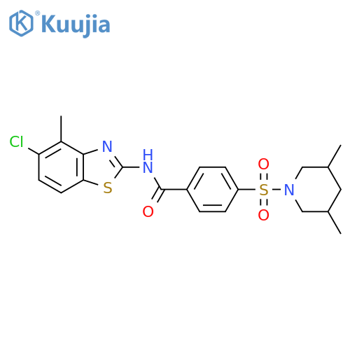 N-(5-chloro-4-methyl-1,3-benzothiazol-2-yl)-4-(3,5-dimethylpiperidin-1-yl)sulfonylbenzamide structure