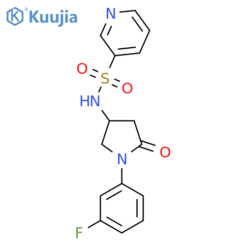 N-1-(3-fluorophenyl)-5-oxopyrrolidin-3-ylpyridine-3-sulfonamide structure