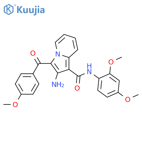 2-amino-N-(2,4-dimethoxyphenyl)-3-(4-methoxybenzoyl)indolizine-1-carboxamide structure