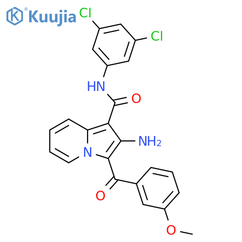 2-amino-N-(3,5-dichlorophenyl)-3-(3-methoxybenzoyl)indolizine-1-carboxamide structure