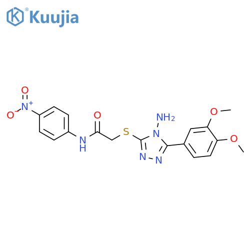 2-{4-amino-5-(3,4-dimethoxyphenyl)-4H-1,2,4-triazol-3-ylsulfanyl}-N-(4-nitrophenyl)acetamide structure