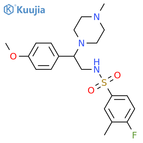 4-fluoro-N-2-(4-methoxyphenyl)-2-(4-methylpiperazin-1-yl)ethyl-3-methylbenzene-1-sulfonamide structure