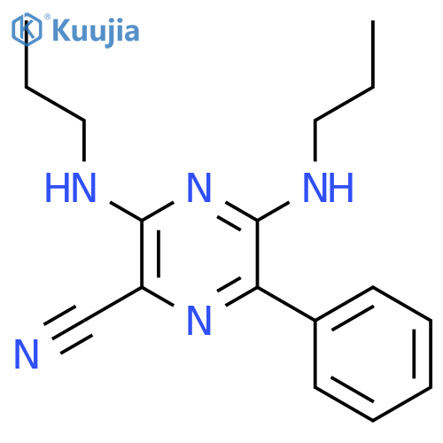 Pyrazinecarbonitrile, 6-phenyl-3,5-bis(propylamino)- structure
