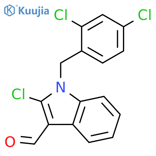 2-Chloro-1-[(2,4-dichlorophenyl)methyl]-1H-indole-3-carbaldehyde structure