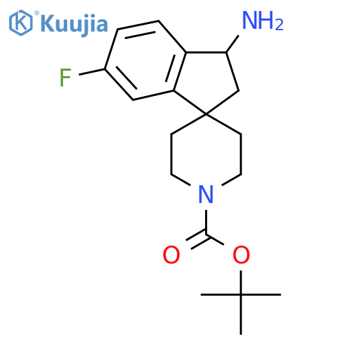 TERT-BUTYL 3-AMINO-6-FLUORO-2,3-DIHYDROSPIRO[INDENE-1,4'-PIPERIDINE]-1'-CARBOXYLATE structure