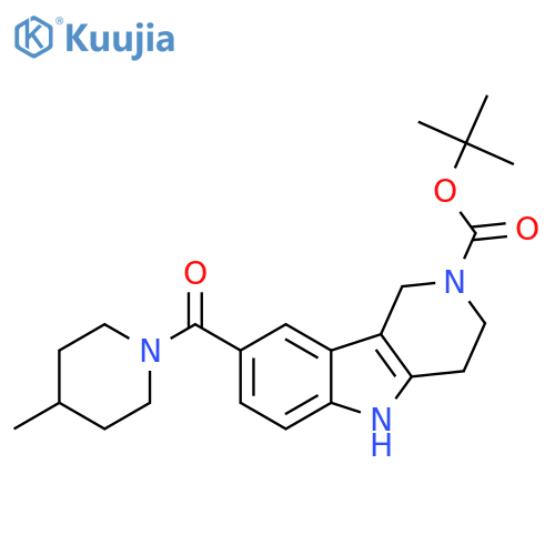 tert-Butyl 8-(4-methylpiperidine-1-carbonyl)-3,4-dihydro-1H-pyrido[4,3-b]indole-2(5H)-carboxylate structure