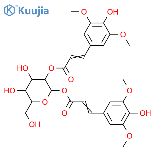 β-D-Glucopyranose, 1,2-bis[(2E)-3-(4-hydroxy-3,5-dimethoxyphenyl)-2-propenoate] structure