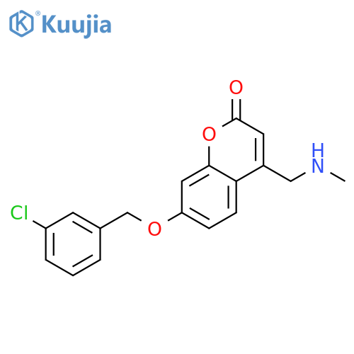 7-[(3-chlorobenzyl)oxy]-4-[(methylamino)methyl]-2h-chromen-2-one structure