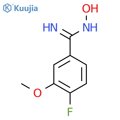 4-fluoro-N'-hydroxy-3-methoxybenzene-1-carboximidamide structure