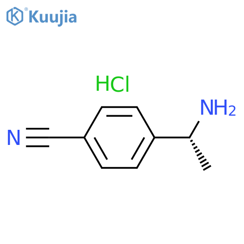 4-[(1R)-1-aminoethyl]benzonitrile;hydrochloride structure