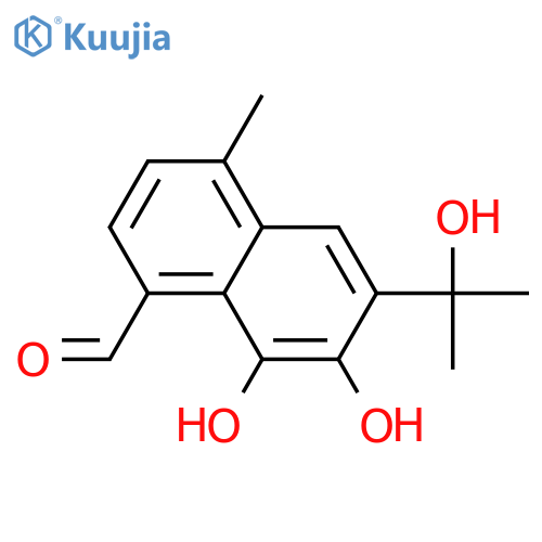 1-Naphthalenecarboxaldehyde,  7,8-dihydroxy-6-(1-hydroxy-1-methylethyl)-4-methyl- structure