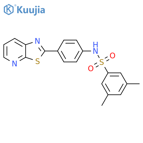 3,5-dimethyl-N-(4-{1,3thiazolo5,4-bpyridin-2-yl}phenyl)benzene-1-sulfonamide structure