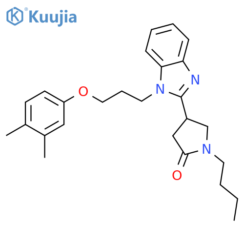 1-butyl-4-{1-3-(3,4-dimethylphenoxy)propyl-1H-1,3-benzodiazol-2-yl}pyrrolidin-2-one structure