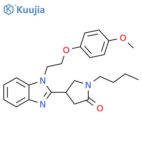 1-butyl-4-{1-2-(4-methoxyphenoxy)ethyl-1H-1,3-benzodiazol-2-yl}pyrrolidin-2-one structure