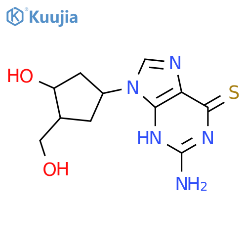 2-amino-9-[3-hydroxy-4-(hydroxymethyl)cyclopentyl]-3,9-dihydro-6H-purine-6-thione structure