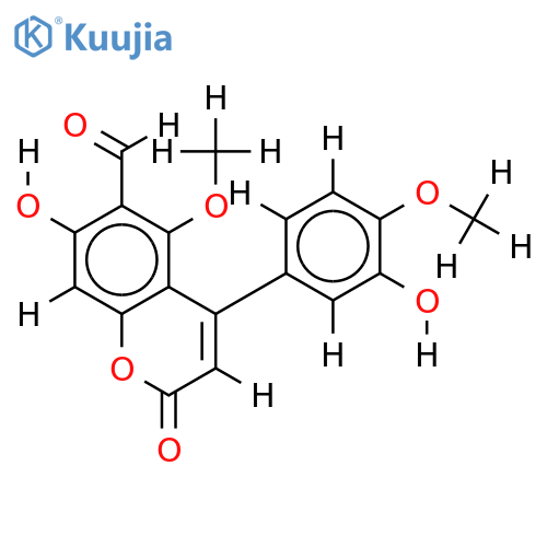 3',7-dihydroxy-4',5-dimethoxy-6-formyl-2H-1-benzopyran-2-one structure