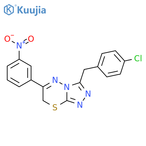 3-(4-chlorophenyl)methyl-6-(3-nitrophenyl)-7H-1,2,4triazolo3,4-b1,3,4thiadiazine structure