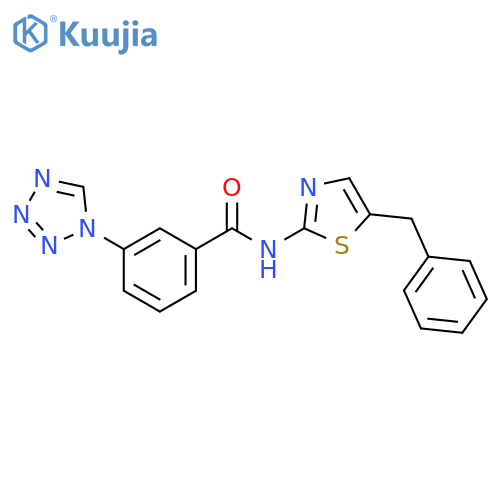 N-(5-benzyl-1,3-thiazol-2-yl)-3-(1H-1,2,3,4-tetrazol-1-yl)benzamide structure