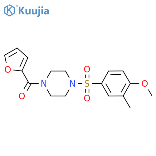 1-(furan-2-carbonyl)-4-(4-methoxy-3-methylbenzenesulfonyl)piperazine structure