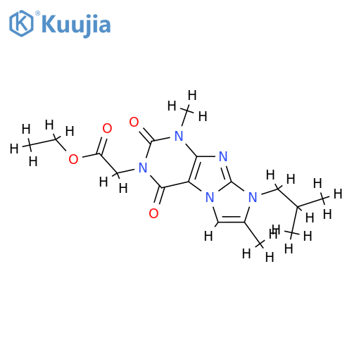 ethyl 2-1,7-dimethyl-8-(2-methylpropyl)-2,4-dioxo-1H,2H,3H,4H,8H-imidazo1,2-gpurin-3-ylacetate structure