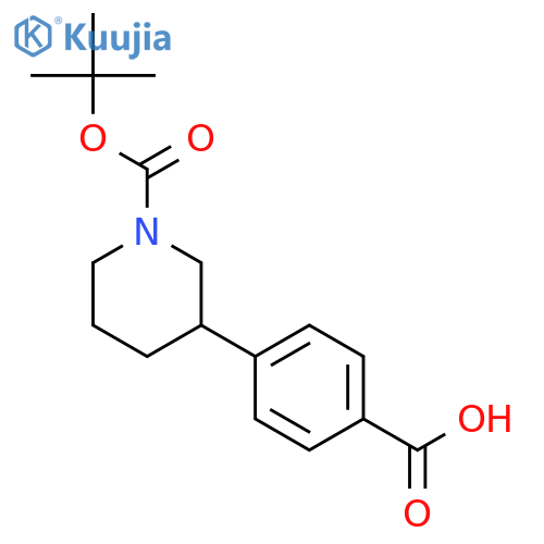 4-1-(tert-Butoxycarbonyl)-3-piperidinylbenzoic acid structure