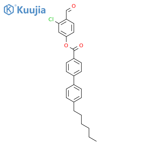 [1,1'-BIPHENYL]-4-CARBOXYLIC ACID, 4'-HEXYL-, 3-CHLORO-4-FORMYLPHENYL ESTER structure