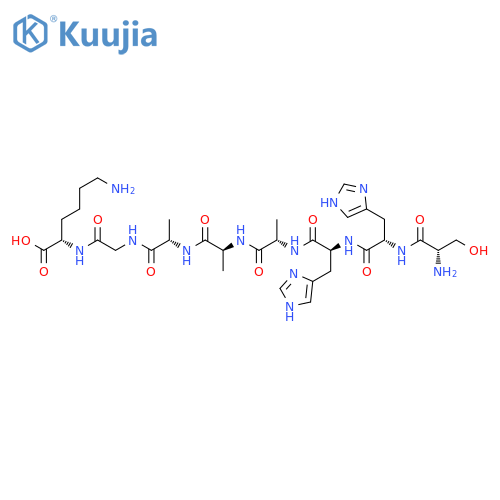 L-Lysine, L-seryl-L-histidyl-L-histidyl-L-alanyl-L-alanyl-L-alanylglycyl- structure
