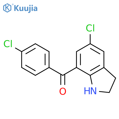 Methanone, (5-chloro-2,3-dihydro-1H-indol-7-yl)(4-chlorophenyl)- structure