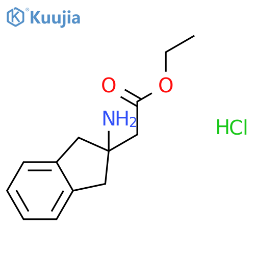 2-amino-2,3-dihydro-1H-Indene-2-acetic acid ethyl ester hydrochloride structure