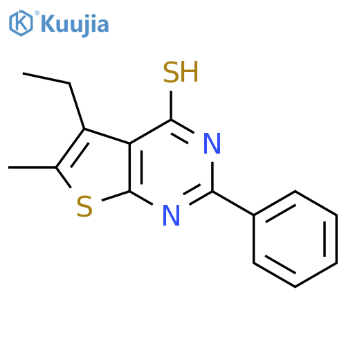 5-Ethyl-6-methyl-2-phenyl-thieno[2,3-d]pyrimidine-4-thiol structure