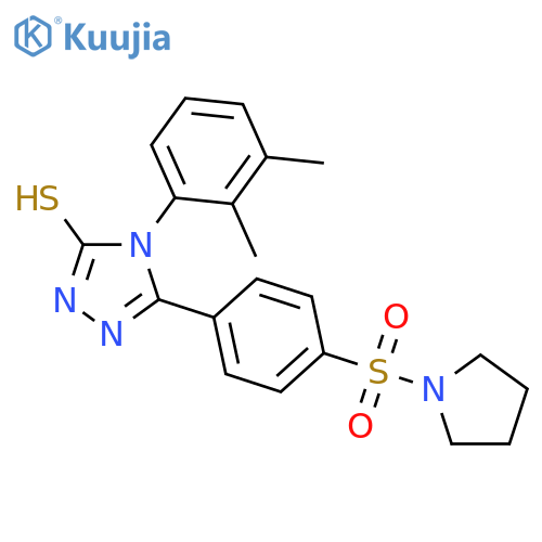 <br>4-(2,3-Dimethyl-phenyl)-5-[4-(pyrrolidine-1-sulfonyl)-phenyl]-4H-[1,2,4]tri azole-3-thiol structure