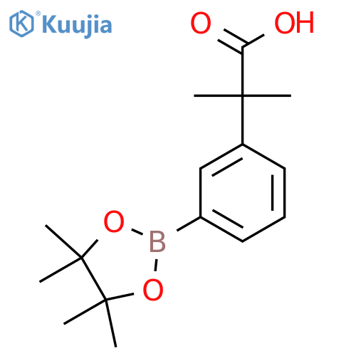 2-methyl-2-3-(tetramethyl-1,3,2-dioxaborolan-2-yl)phenylpropanoic acid structure