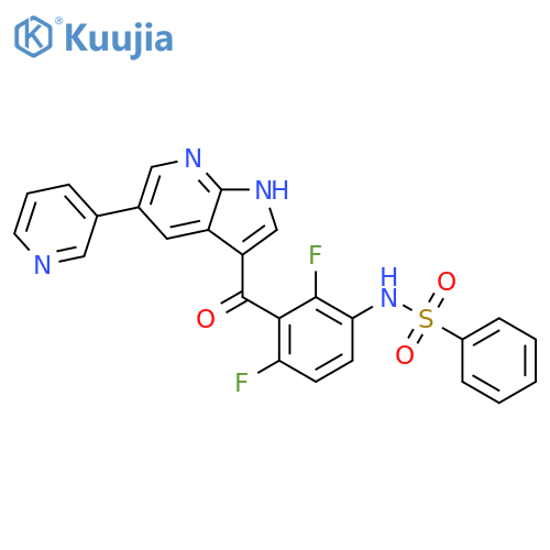 N-[2,4-Difluoro-3-[[5-(3-pyridinyl)-1H-pyrrolo[2,3-b]pyridin-3-yl]carbonyl]phenyl]benzenesulfonamide structure