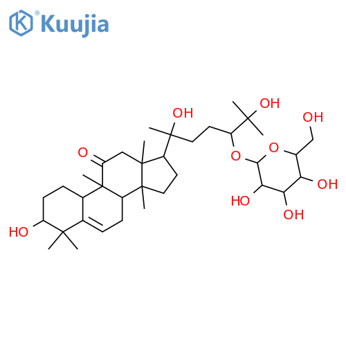 Cucurbit-5-ene-3,11,20,24,25-pentol; (3β,11α,20S,24R)-form, 11-Ketone, 24-O-β-D-glucopyranoside structure